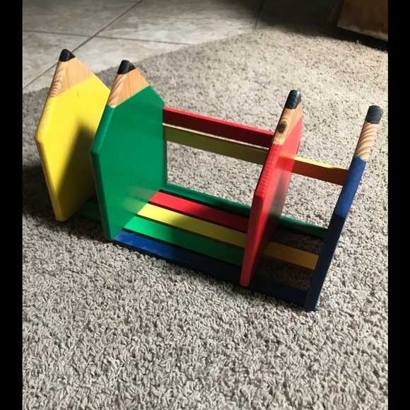 Other - Kids Wooden pencil bookshelf📚✏️